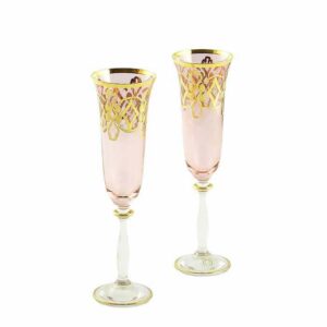 Набор бокалов для шампанского розовый Migliore Venezia