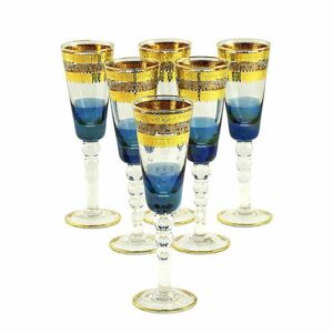 Набор бокалов для шампанского голубой Migliore Adriatica 6 шт