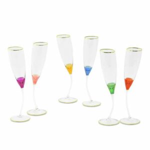 Набор бокалов для шампанского разноцветный Migliore Inigma