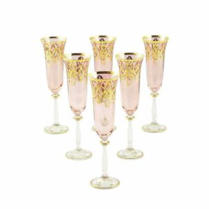 Набор бокалов для шампанского розовый Migliore Venezia 6 шт