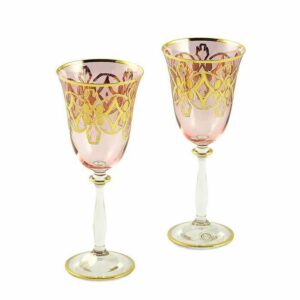Набор бокалов для вина розовый Migliore Venezia