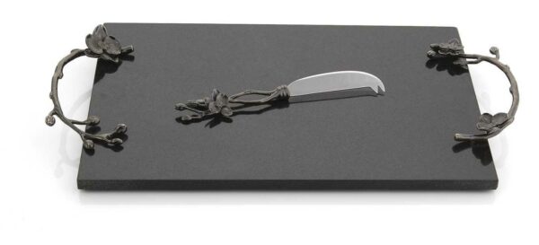 Доска для сыра прямоугольная с ножом Michael Aram Чёрная орхидея 46×25см чёрная 2