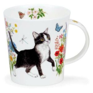 Кружка Dunoon Черно-белый кот и цветы Ломонд 320мл
