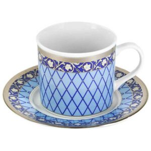 Чашка с блюдцем Тхун Cairo Сетка на синем платина 170 млx135 см 2