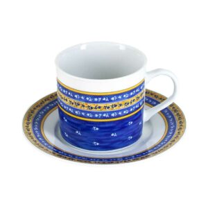 Чашка с блюдцем Тхун Cairo Сине-желтые полоски 250 млx155 см 2