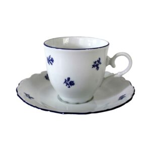 Чашка с блюдцем высокая Тхун Офелия Мелкие синие цветы 155 мм 2