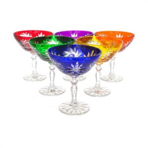 Набор бокалов для мартини Богемия Цветной хрусталь 70 мл 2