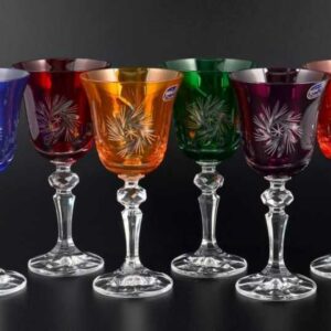 Набор бокалов для вина Богемия Цветной хрусталь 170 мл 2