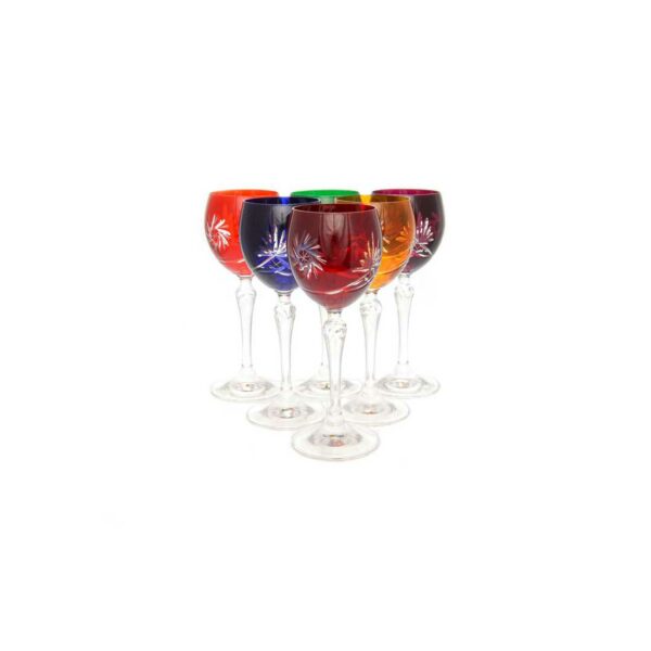 Набор бокалов для вина Богемия Цветной хрусталь 150мл 49831 2