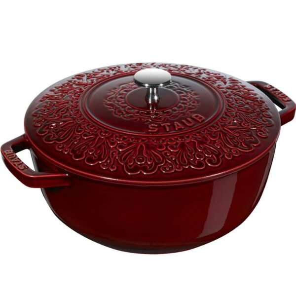 Кокот Staub Цветочный 24 см гранатовый