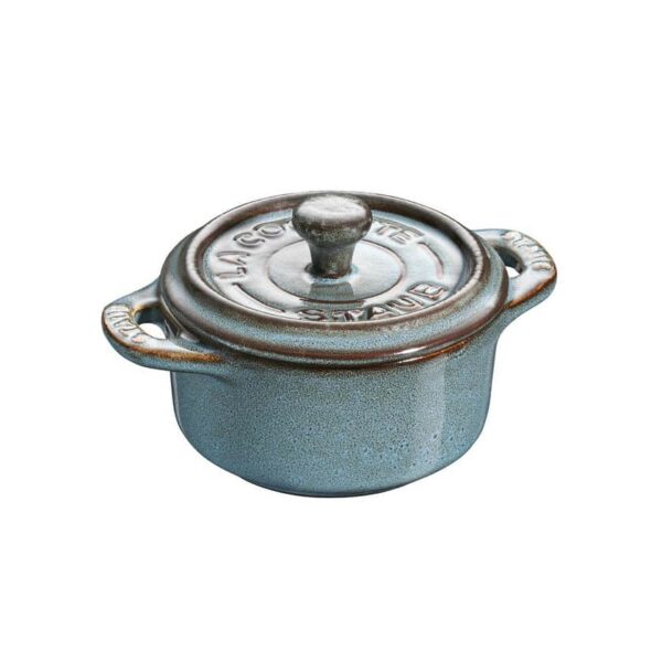 Мини-кокот круглый Staub 10 см античный бирюзовый