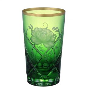 Набор стаканов Arnstadt Kristall Роза Голд Зеленые 360 мл