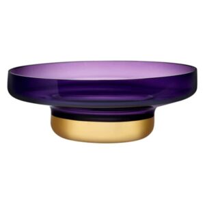 Чаша декоративная Nude Glass Контур 36 см фиолетовая с золотым дном Посуда Москва