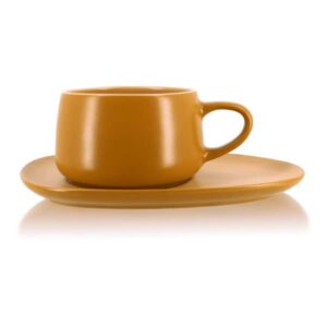 Чашка чайная с блюдцем OGO Outo 300 мл желтая Посуда Москва