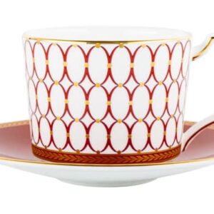 Чашка чайная с блюдцем Wedgwood Ренессанс 220 мл красная Посуда Москва