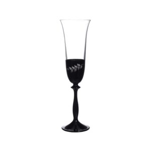 Набор бокалов для шампанского Bohemia Анжела черн с узором 190 мл 58483 Посуда Москва