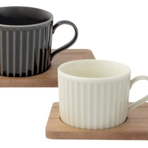 Набор из 2-х чашек для чая Easy Life Время отдыха чёрная и светло-оливковая 0