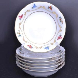 Набор салатников Bavarian Porcelain Venezie Blumen Polirgold 13см 01837 Посуда Москва