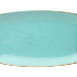 Тарелка прямоугольная Porland Seasons Turquoise 31x18 см бирюзовый Posuda Moskva