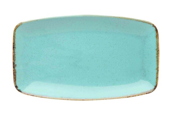 Тарелка прямоугольная Porland Seasons Turquoise 31x18 см бирюзовый Posuda Moskva
