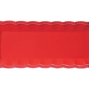 Блюдо прямоугольное с ручками Easy Life Elite красное 43х16 см posuda moskva