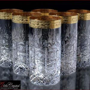 Стаканы для воды Aleks Crystal Холодные Цветы Голд posuda-moskow