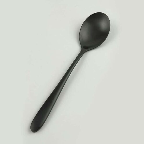 Ложка столовая PVD Alessi-Black P L Proff Cuisine 21 см матовый черный posuda moskow