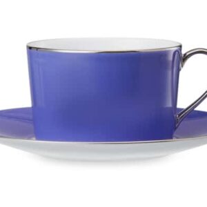 Чашка чайная с блюдцем Legle Под солнцем 250 мл фиолетовая платиновый кант