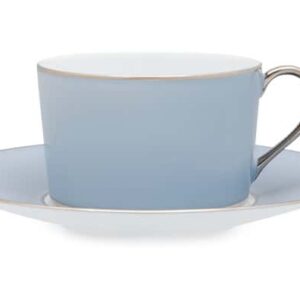 Чашка чайная с блюдцем Legle Под солнцем 250 мл серебристо серая платиновый кант