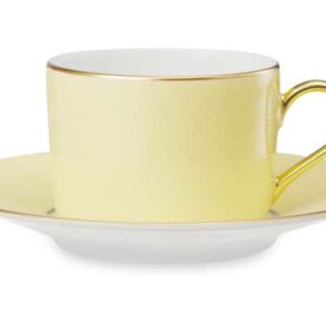 Чашка чайная с блюдцем Legle Разбитое сердце 150 мл светло желтая золотой кант