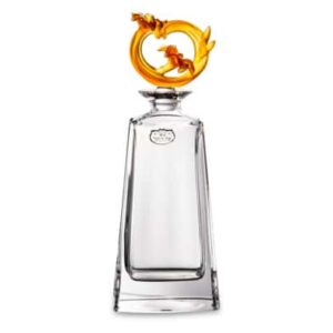 Графин для виски Cristal de Paris Круг 1 л оранжевый цветок в круге