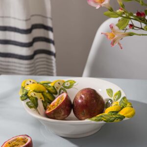 Ваза для фруктов Edelweiss Лимоны с цветами 21х14.5 см