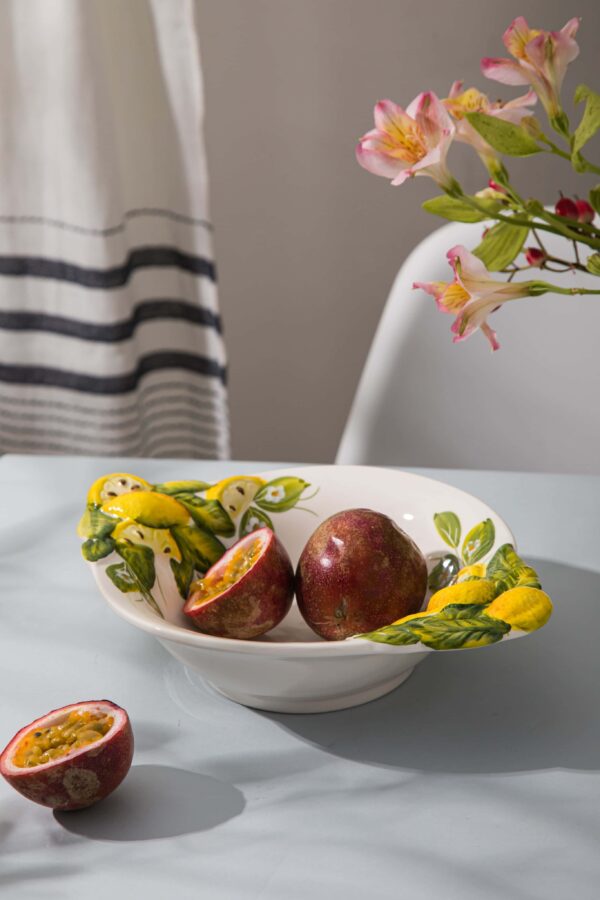 Ваза для фруктов Edelweiss Лимоны с цветами 21х14.5 см