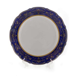 Блюдо круглое Bavarian Porcelain Мария Тереза-Элеганз кобальт 32 см posuda-moskow