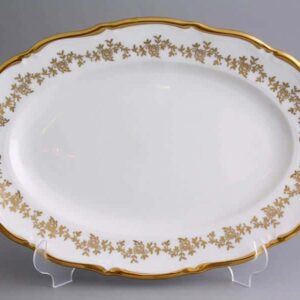 Блюдо овальное Bavarian Porcelain Барокко золото 202 38 см posuda-moskow