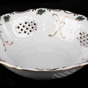 Хлебница Bavarian Porcelain Венеция Роза зеленая posuda-moskow