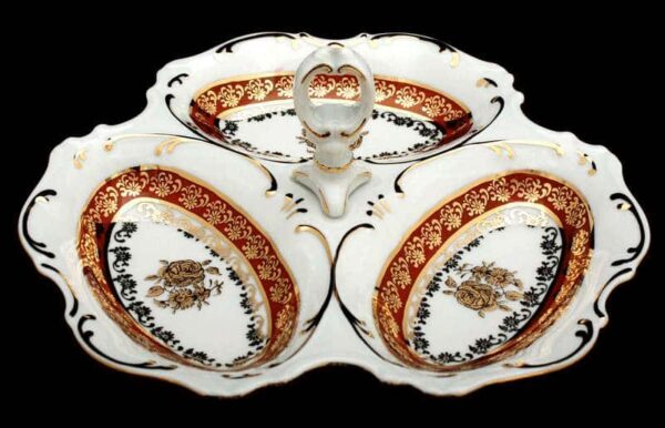 Менажница Bavarian Porcelain Роза красная 21 см posuda-moskow