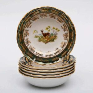 Набор салатников Bavaran Porcelain Охота зеленая 19 см posuda-moskow