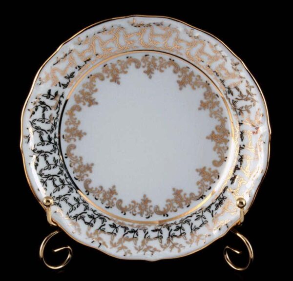 Набор тарелок Bavarian Porcelain Лист белый 19 см posuda-moskow