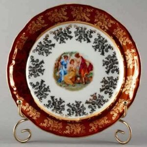 Набор тарелок Bavarian Porcelain Мадонна красная 19 см posuda-moskow