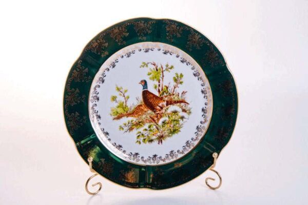 Набор тарелок Bavarian Porcelain Мария Охота зеленая 21 см posuda-moskow