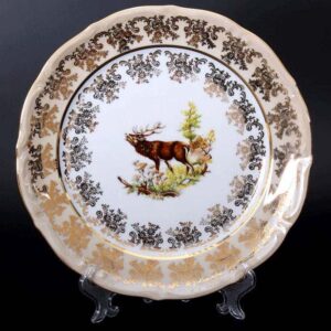 Набор тарелок Bavarian Porcelain Охота медовая 24 см posuda-moskow