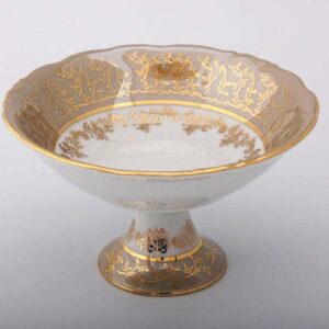 Салатник Bavarian Porcelain Лист Бежевый 16 см на ножке posuda-moskow