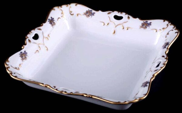 Салатник Bavarian Porcelain Венеция Роза голубая 24 см posuda-moskow