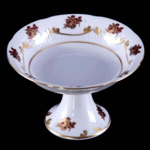 Салатник Bavarian Porcelain Венеция Роза красная 13 см на ножке posuda-moskow