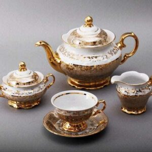 Сервиз чайный Bavarian Porcelain Лист Бежевый 6 пер 15 пр posuda-moskow