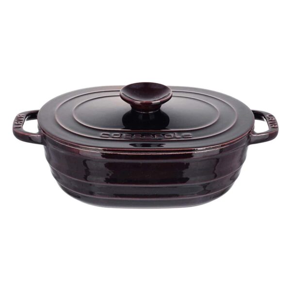 Кастрюля овальная с крышкой Lava Majolica Aubergine 6,25 л 33 см 2