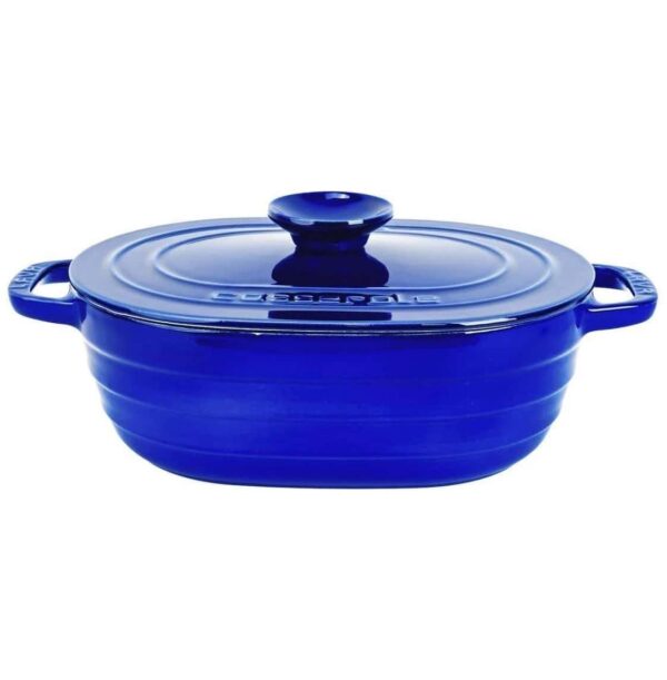 Кастрюля овальная с крышкой Lava Majolica Blue 6,25 л 33 см 2