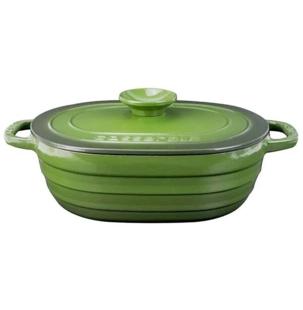 Кастрюля овальная с крышкой Lava Majolica Green 6,25 л 33 см 2