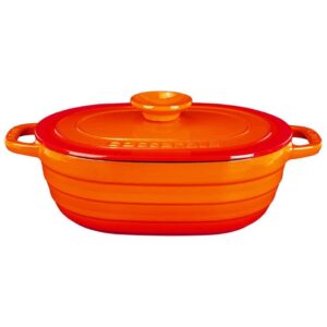 Кастрюля овальная с крышкой Lava Majolica Orange 6,25 л 33 см 2